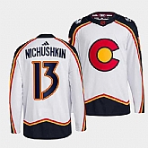Men's Colorado Avalanche #13 Valeri Nichushkin White 2022-23 Reverse Retro Stitched Jersey,baseball caps,new era cap wholesale,wholesale hats